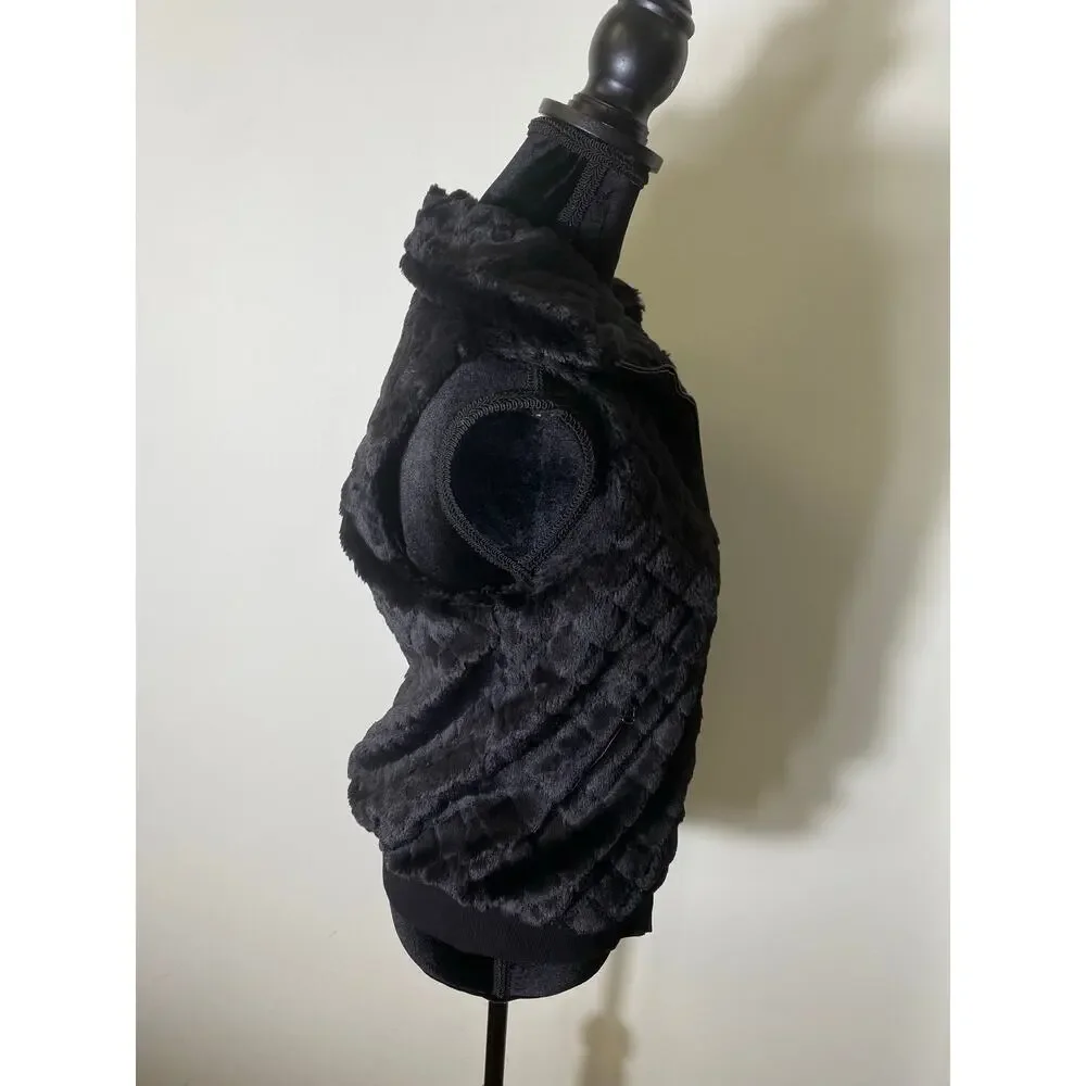 David Lerner NY Faux Fur Black Vest Sz XS - Picture 3 of 5